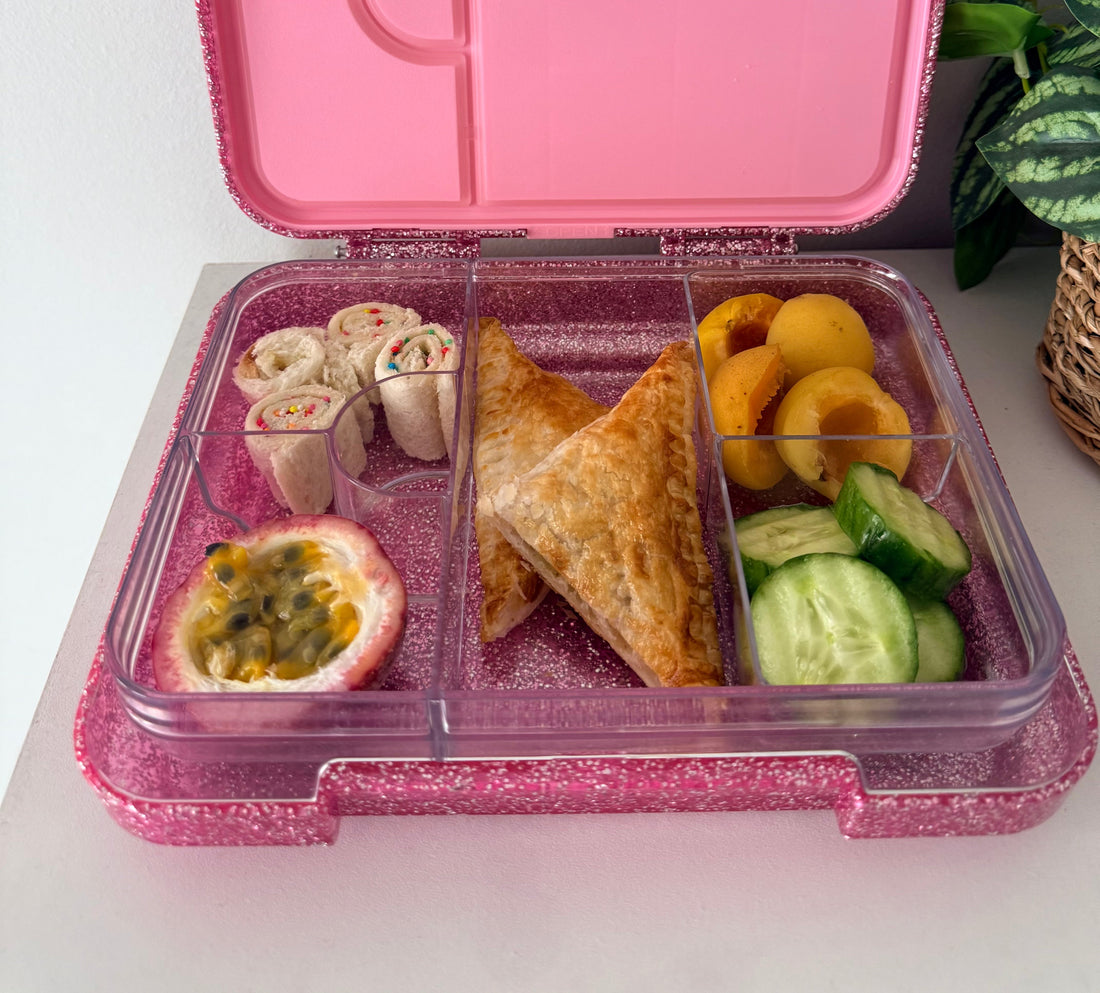 Lunchbox Idea Featuring Potato Pasties and Fairy bread rolls