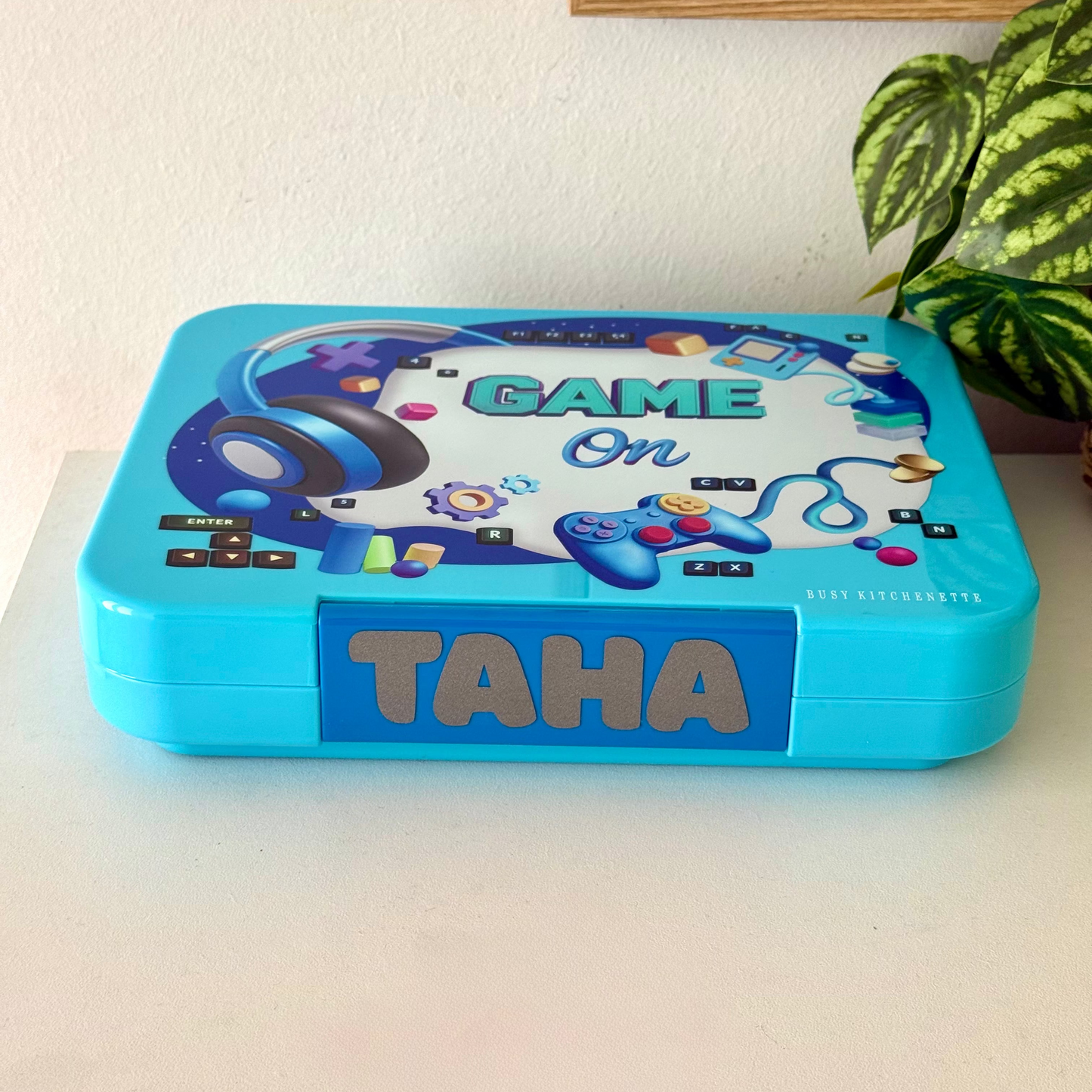 Game-On Kids Personalised Lunch box – Leakproof BPA-Free School Bento Box
