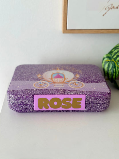 Princess Carriage Personalised Glitter Kids Lunch box – Leakproof  BPA-Free School Bento Box