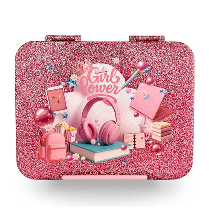 Girl-Power Personalised Kids Lunch box – Leakproof BPA-Free School Bento Box