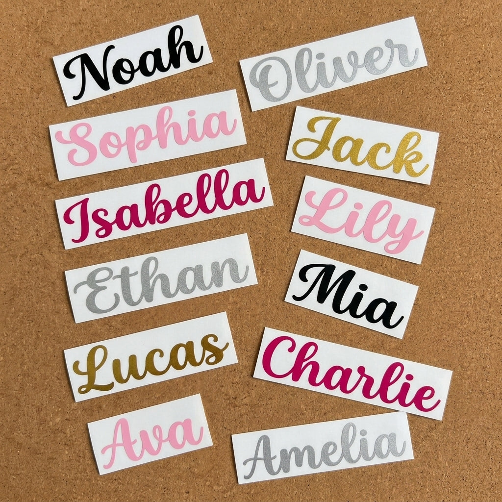 Personalised Permanent Vinyl Decals | Choose Your Size & Colour